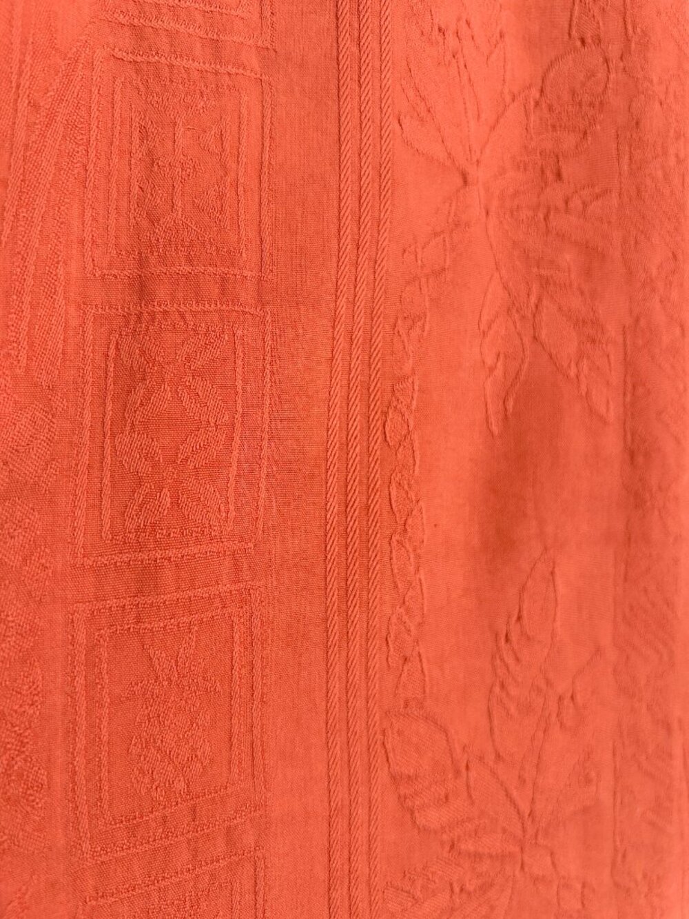 Tommy Bahama 100% Silk Orange Hawaiian Shirt Embroidered Palm Button Down XL - Picture 4 of 8